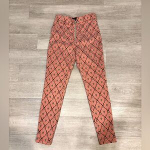 Urban Outfitters Damask High Rise Zip Cigarette Pants Size 2